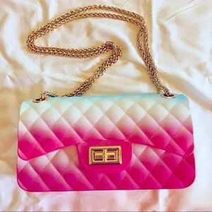 Lool Bags Jelly Purse Quilted Multi Color Cotton Candy Nwot